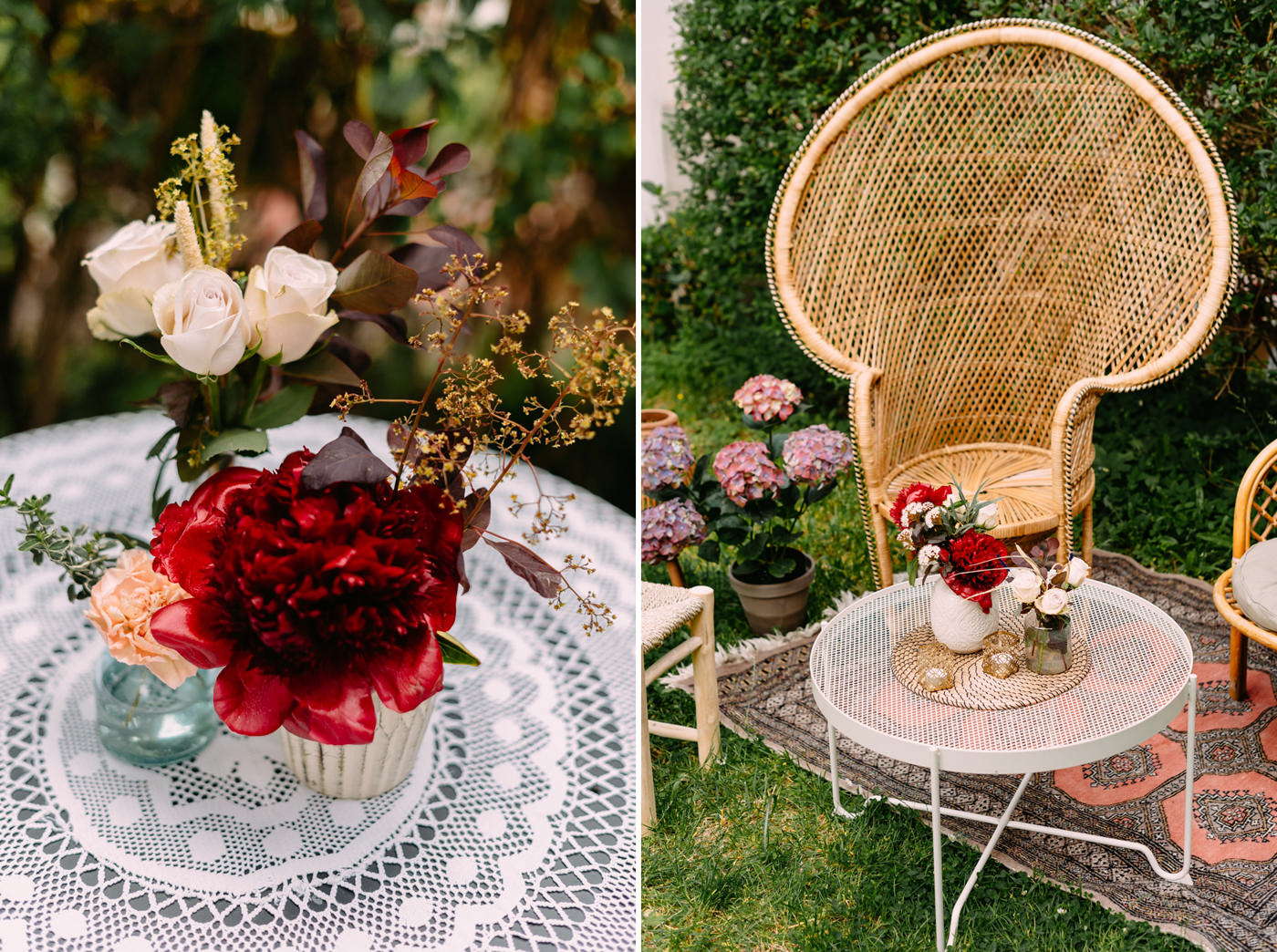wesele w ogrodzie w warszawie- piękne dekoracje kwiatowe